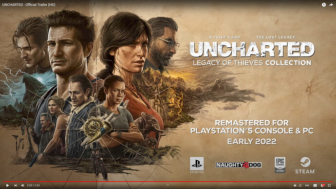 UNCHARTED - Official Trailer (HD) - YouTube and 3 more pages - Personal - Microsoft​ Edge 2021_10_21 16_30_20