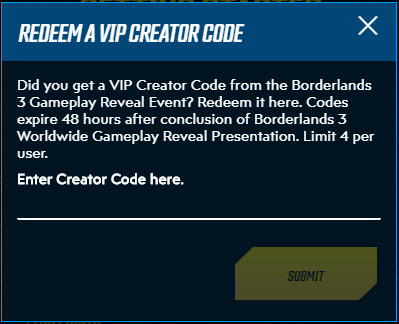 com%20redeem%20VIP%20Creator%20Code%20dialog